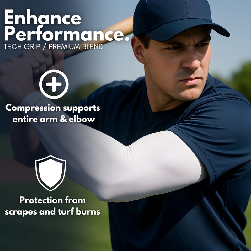 CompressionZ Compression Arm Sleeves for Men & Women| Cooling UV Sun Protection Elbow Pain Relief for All Sports and Recovery Navy Pair X-Large - Image 5